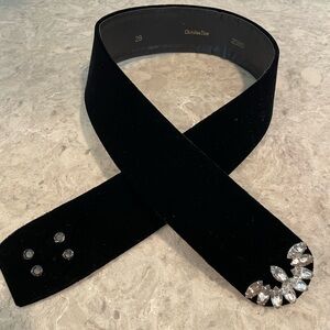 Vintage Dior velvet belt 31 inches.  Interior reads “28 Christian Dior 2585”